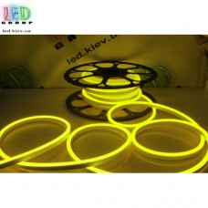 Світлодіодний гнучкий неон 12V, LED NEON - 15x8мм, колір світіння - жовтий лимон